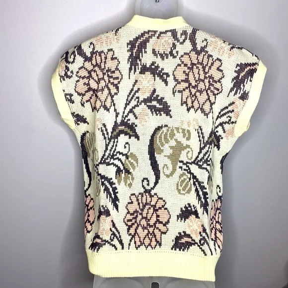 Short Sleeve Button Floral 80’s Cardigan - Picture 2 of 5